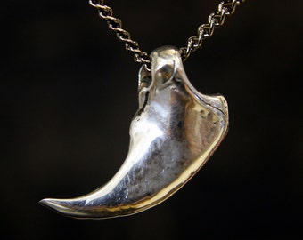 Bear Claw Necklace Silver Bear Claw Pendant Woodland Necklace 020