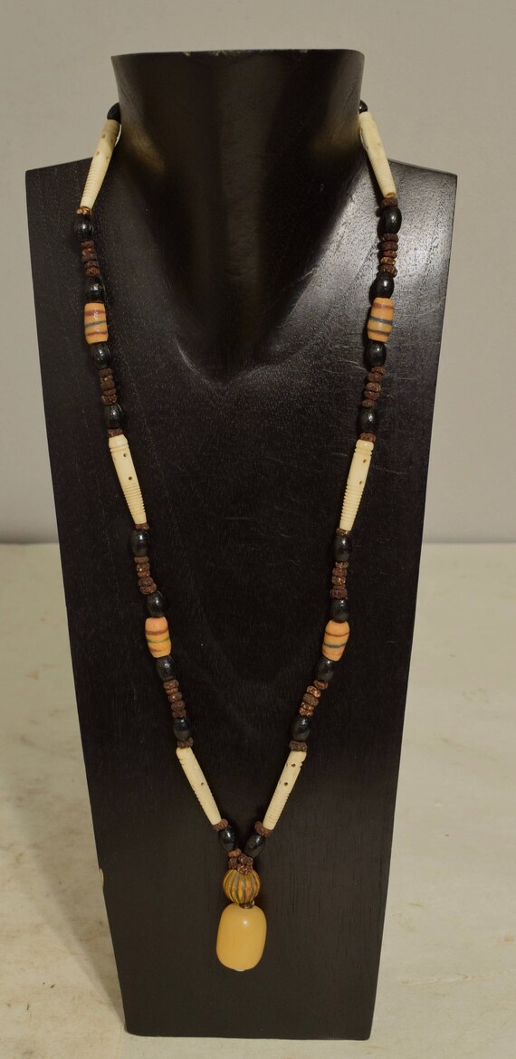 Necklace Black Buri Nut Bone Amber Necklace Handmade Jewelry