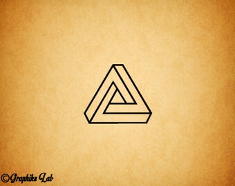 Impossible Triangle Vinyl Decal Penrose Triangle Vinyl Decal