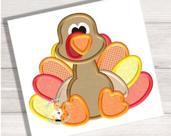 Turkey Applique Design - Instant EMAIL With Download - 3 sizes - for Embroidery Machines