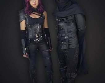 Shoulder Armor Rogue Thief Archer Bandit Warrior Cosplay Halloween Costume Faux Leather