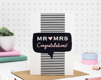 wedding congratulations card - wedding card - mr and mrs - wedding - card for wedding day - congratulations card - congratulations - couple