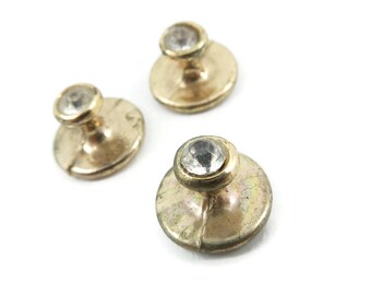 Vintage, strass, smoking, ton or, lot de trois
