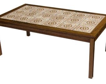 Danish H.M. Mobler Vintage Mid-Century Modern Rosewood Tile Top Coffee Table