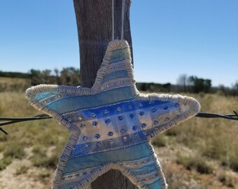 Light Blue Star Christmas Ornament