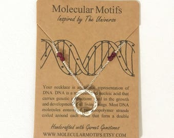 DNA Pendant-Choose Your Own Birthstone-Gemstone Pendant-Infinity Pendant-Genetics Gift-Science Gift-Graduation Gift-Teacher Gift-Doctor Gift