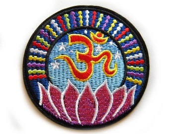Om Embroidered Patch Appliqué 3"
