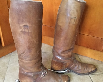 Vintage Riding Boots with Spurs