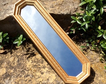 Vintage Gold Octagon, Home Interiors Mirror, Statement Wall Decor, Rectangular Mirror, Mid Century, French Country, Cottage, Glam