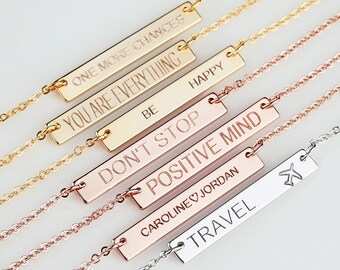 Personalized Necklace,Roman Numeral Necklace,Wedding Date Necklace,Bridesmaid Gift,Bar Necklace,Custom Name Necklace,Bridesmaid Necklace 1