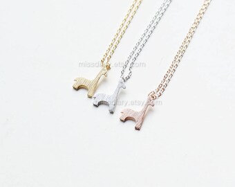 tiny Giraffe Necklace in gold, Giraffe Pendant Necklace, Bridesmaid Jewelry, Everyday Necklace, Wedding , Strand Necklace