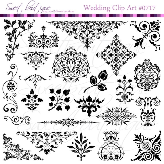 Damask Digital Frames Scrapbook Border Clipart Frame Flourish