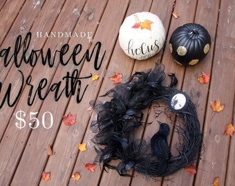 Halloween Raven Wreath