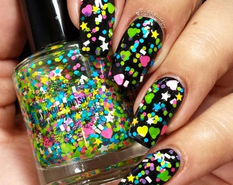 Glitter Nail Polish - wtf was i thinking - 5ml mini bottle