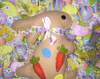 Felt Tan Standing Easter Bunny