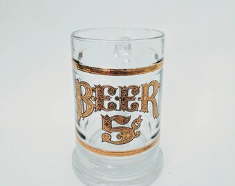 Vintage Glass Beer Stein | 5 cent Beer