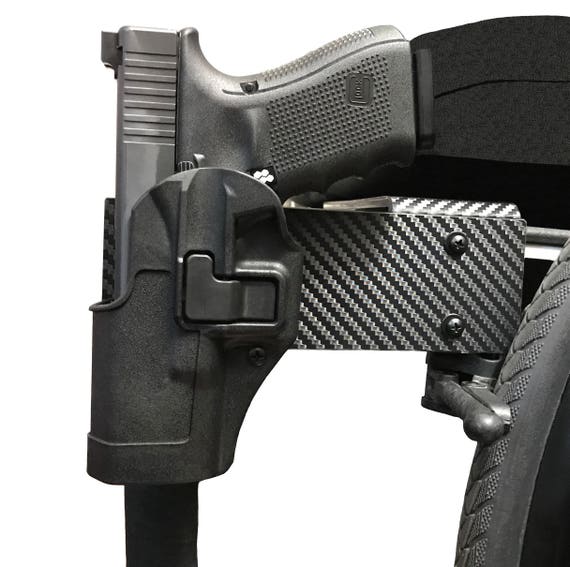 Wheelchair Holster Custom Carbon Fiber Wrap Blackhawk