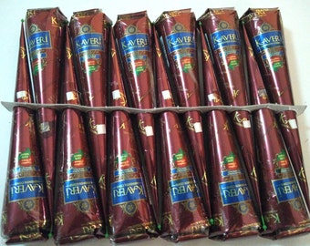 16 Natural Kaveri Temporary Tattoo Mehandi Herbal Henna Cones Body Art Kit Bridal Makeup Party Tattoos Extra Dark Kaveri Tattoo