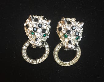 Kenneth J Lane Snow Leopard Earrings Runway to match brooch
