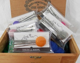 Felting needles, Needle felting needles set of 6 spiral needles, twisted felting needles, 3 sizes or single size needles, 40, 38, 36