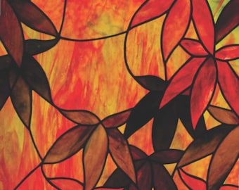 Autumn Maple Stained Glass Pattern. © David Kennedy Designs.