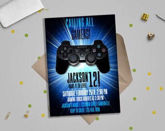 Video Game Party Invitations, Video Game Invitation, Video Game Birthday, Gaming Party Invitation, Game Party - INSTANT ACCESS - Edit NOW!