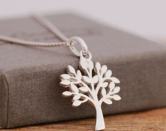 Sterling Silver Tree of Life Necklace, Tree Silhouette Necklace, Silver Tree Necklace, Silver Tree Necklace, Tree Jewellery, Gift for Her