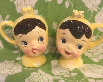 Vintage little miss cutie salt & pepper shakers.