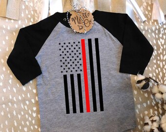 Firefighter Baby Shirt,Fireman Baby Shirt,Thin Red Line Baby Clothes,Firefighter Baby Gift,Fireman Baby Shower Gift,Firefighter Baby Outfit
