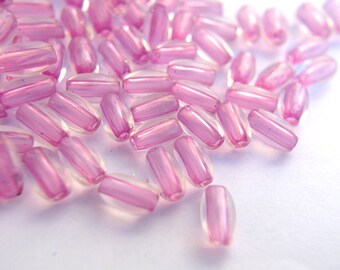 35 VINTAGE beads, violet lucite plastic beads 9mmx5mm