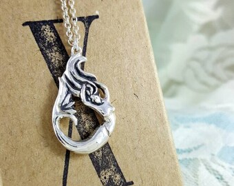 Mermaid necklace in Sterling Silver, silver mermaid necklace, mermaid jewelry silver, silver mermaid jewellery, unique mermaid pendant