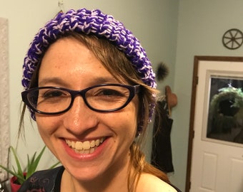Purple & Silver Winter Hat