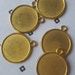 5 Gold plated frame charms blank pendant 25mm