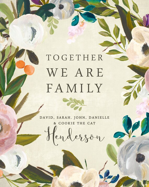 items similar to family quote print 8x10 together we are family