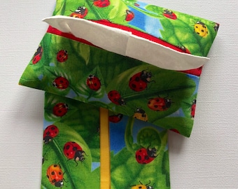 Purse Tissue Holders- Ladybug Fabric- Pocket Tissue Holders- Tissue Case- Purse Accessory- Travel Tissue Holder- Tissue Packet Cover