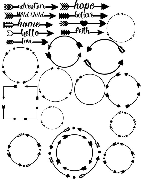 Download Arrow Monogram Frame Bundle for silhouette cameo or other