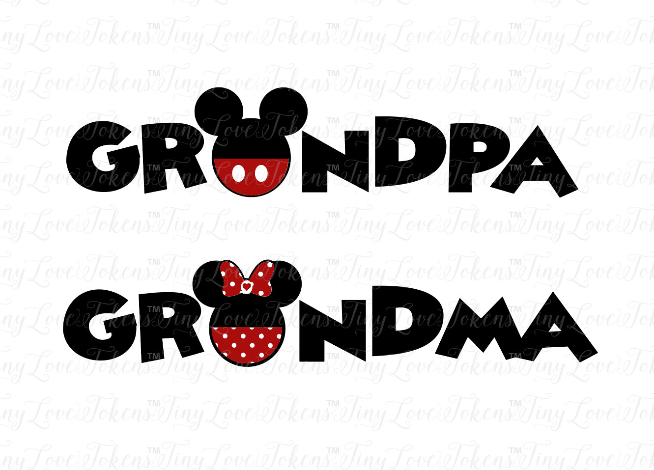 Disney Grandma Grandpa SVG Design for Silhouette and other