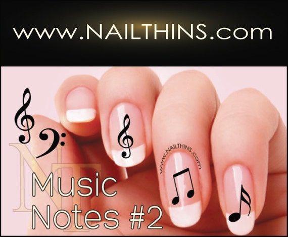 No 2 Music Note Nail Decal Musical Notes Nail Design NAILTHINS - No 2 Music Note Nail Decal Musical Notes Nail Design NAILTHINS