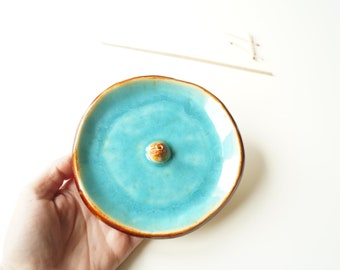 Turquoise Incense Holder, Incense Stick Burner, Ceramic Incense Holder, Incense Bowl, Incense Stick Stand, Meditation, Yoga, Aromatherapy