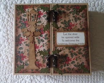 Gatefold Christmas Scrapbook Journal Album - handmade