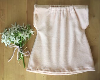 DOLL CLOTHES || cotton velour gown, waldorf doll dress, peach