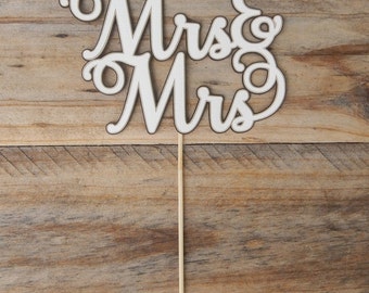 CLEARANCE. Mrs & Mrs Cake Topper.