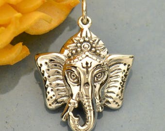 Sterling Silver Elephant Ganesh Pendant
