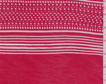 Paprika Red Stripe T Shirt Jersey Knit, Fabric By The Yard