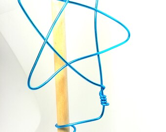 Simple Blue Wire Star Tree Topper - small classic metal handmade tree topper - Christmas star - blue star decoration tree star
