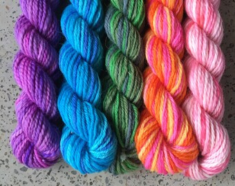 Bertie Botts Hand Dyed Yarn Mini Skein Set - 25 yard skeins for Harry Potter lovers