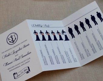 tri fold wedding program paper