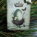 FOUR Vintage Egg Crown Nest Butterfly Hang Tags / Gift Tags