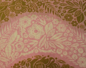Little Folks Voile by Anna Maria Horner Village Path in Sweet Cotton Fabric / Fabric by Yard / New Fabric / Sewing Supplies / Pink and Gold