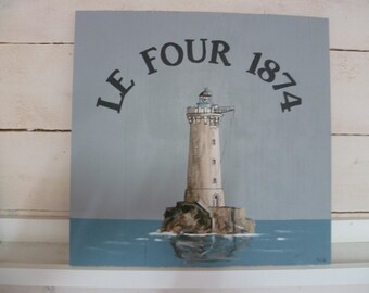 Kiln Lighthouse painting on wood
